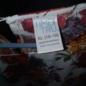 Time and Tru Floral Ruffled Peplum Top